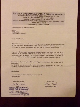 CARTA COLEGIO BARRIO LLERAS